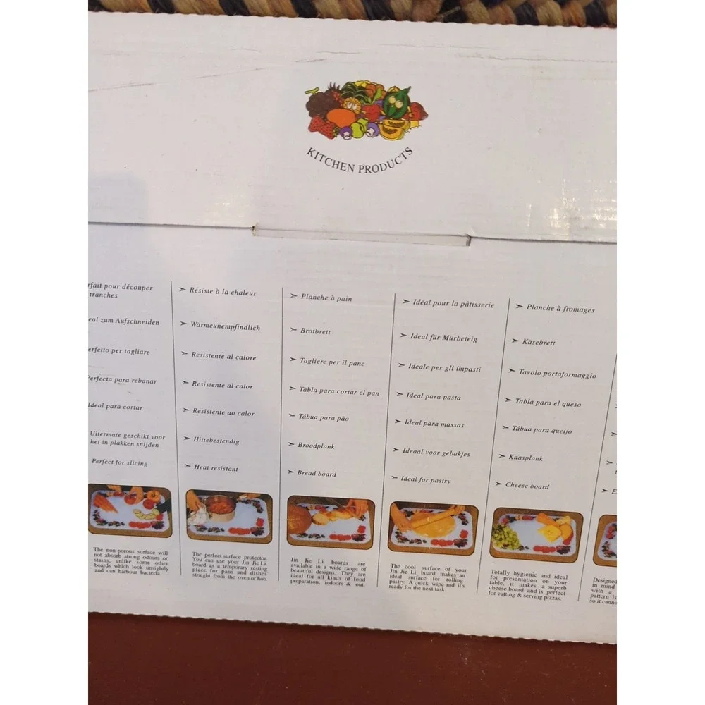 NOS The Universal Kitchen Board Multiple uses ,Safety Glass, Holiday Basket